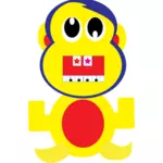 Żółty kreskówka małpa